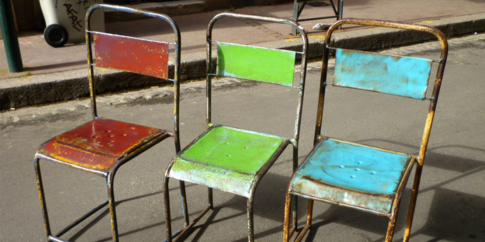 Mobilier vintage en métal chaise vintage en métal